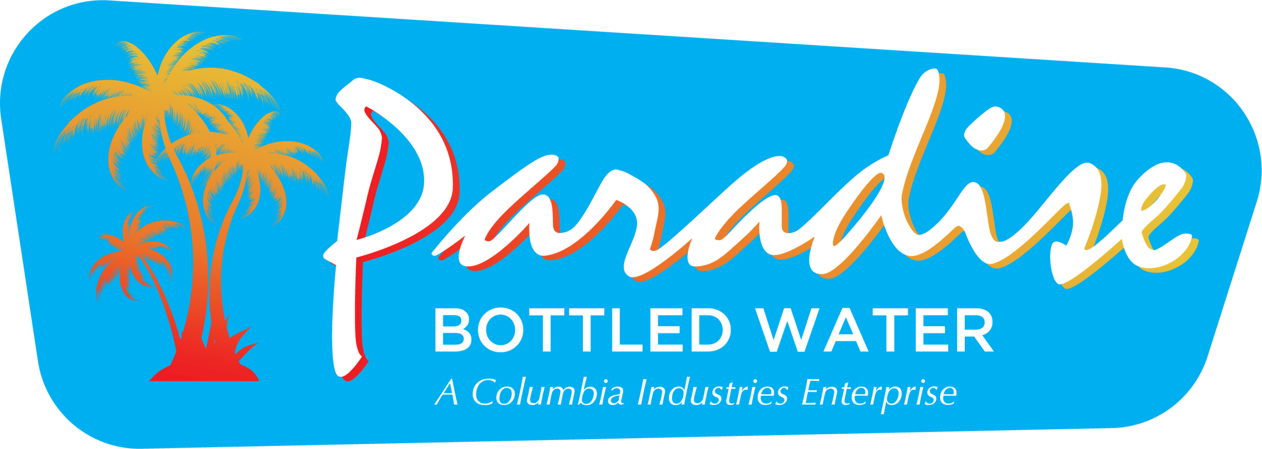 Paradise Bottled Water Logo. Tagline reads A Columbia Industries Enterprise.